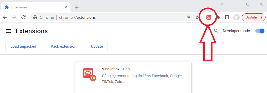 Extension icon location